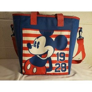 Disney Mickey Mouse 1928 Patriotic Soft Cooler Hand Bag Red/White/Blue Americana